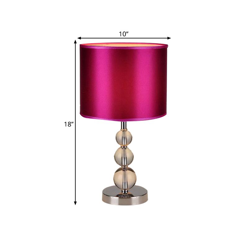 Tableau de la bouteille traditionnelle Lumière 1 lampe de nuit en tissu de tête en violet avec des orbes en cristal transparent
