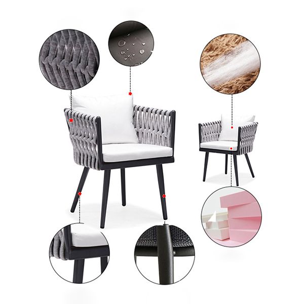 Contemporary 1/5/7 Pieces Metal Dining Set Stone Table Set for Outdoor
