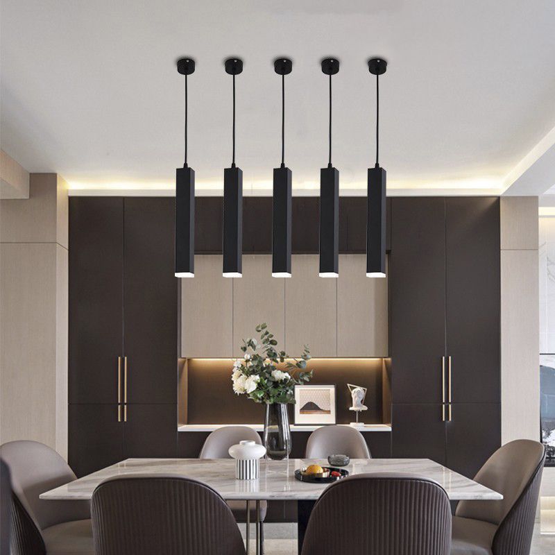 Modern Plug in Pendant Light Cylindrical Hanging Pendant Lights for Living Room