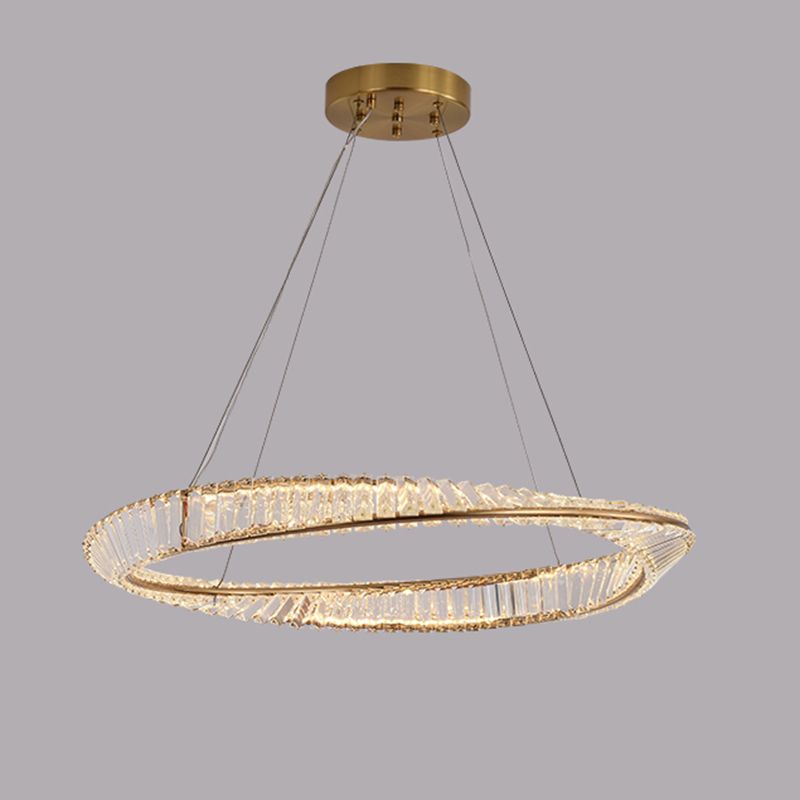 Contemporary Luxury LED Pendant Light Crystal Circular Chandelier for Dining Room