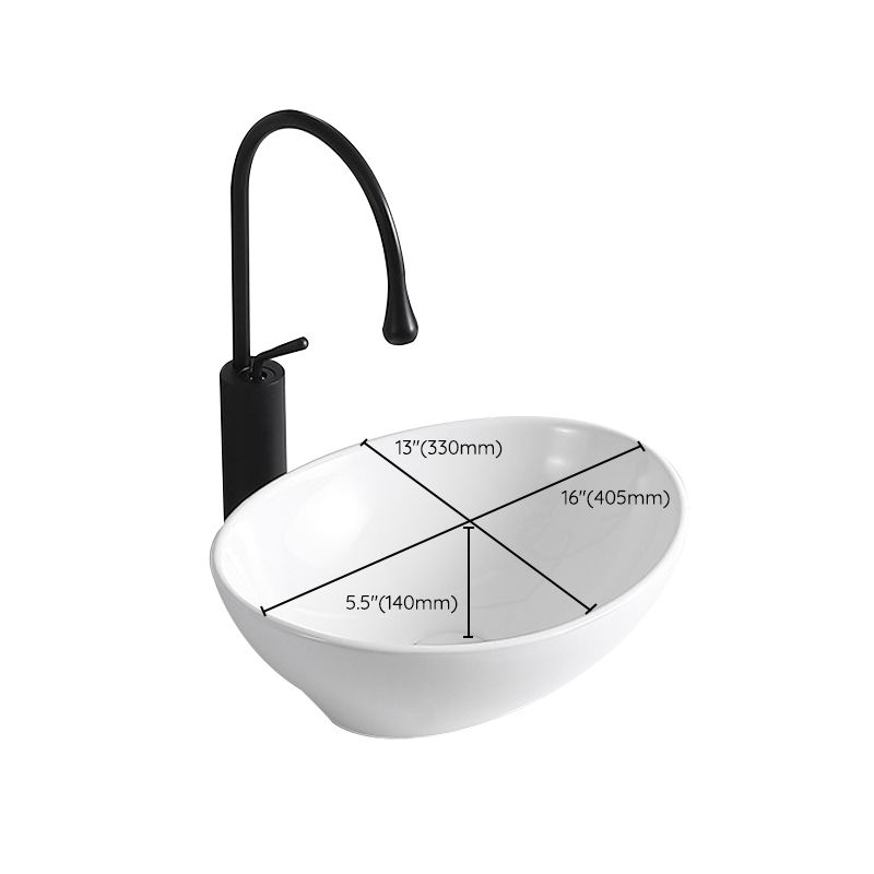 Modern Vessel Lavatory Sink Porcelain Rectangular Vessel Sink(Not Including Faucet)