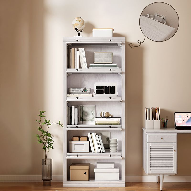 White Closed Back Shelf Bookcase Cabinets Included for Home Office