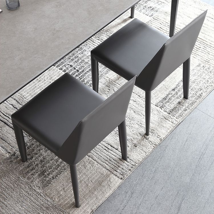 Modern Metal Frame Style Sintered Stone Rectangular Dining Table Set with 4 Legs Base