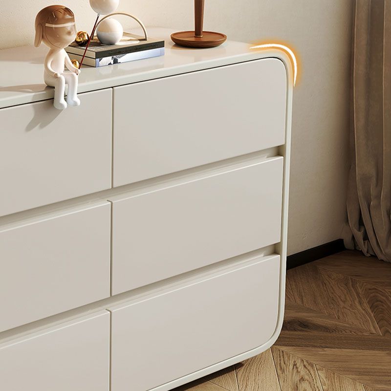 Modernism Horizontal Double Dresser 6 Drawers Wood Storage Dresser for Home