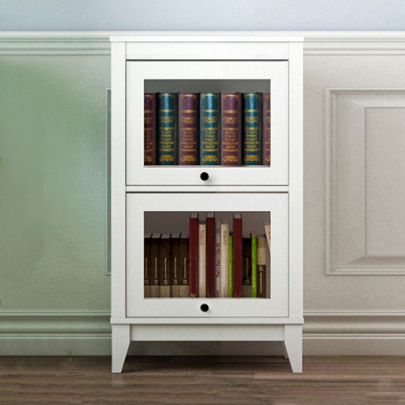 Manufactured Wood Bookcase Contemporary Standard Bookshelf with Glass Doors