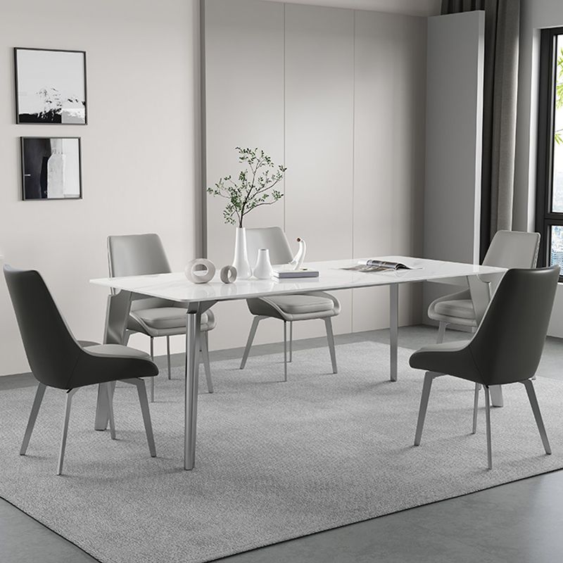 Sintered Stone Top White Table for Restaurant Modern Kitchen Table with 4 Legs