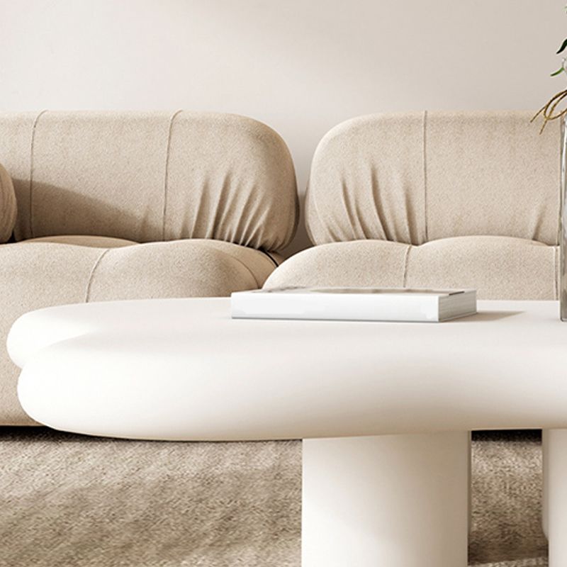 Scandinavian Coffee Table 4 Legs & Free form Wooden in White