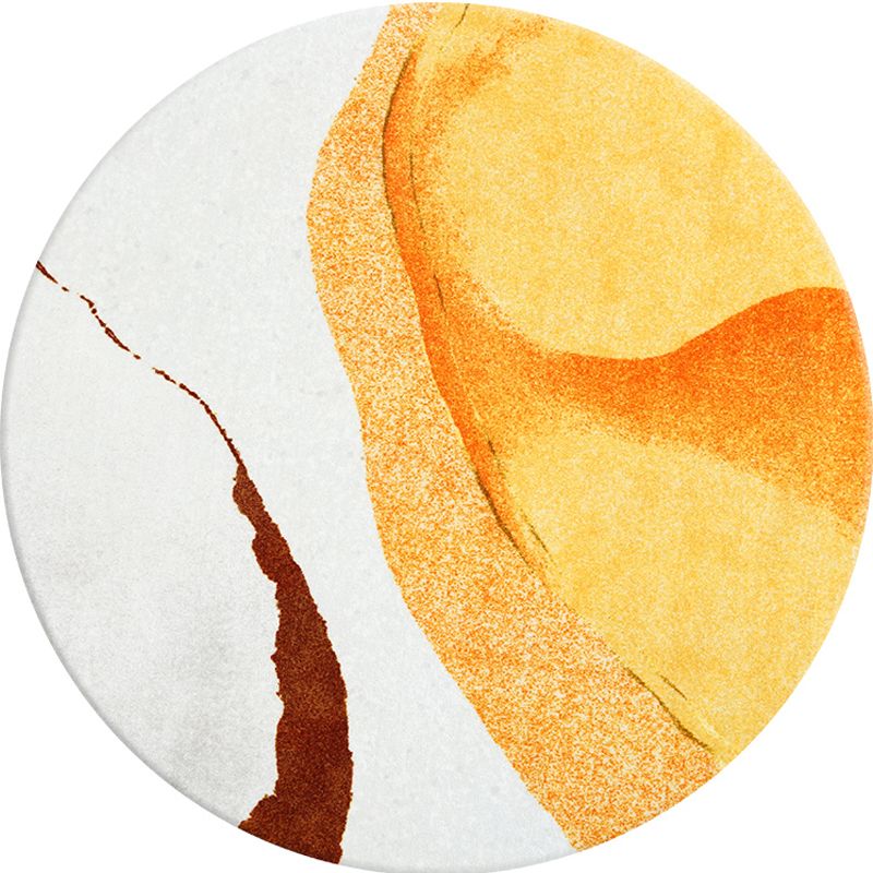 Modern Round Carpet Abstract Pattern Creative Area Rug Polyester Stain Resistant Rug for Living Room