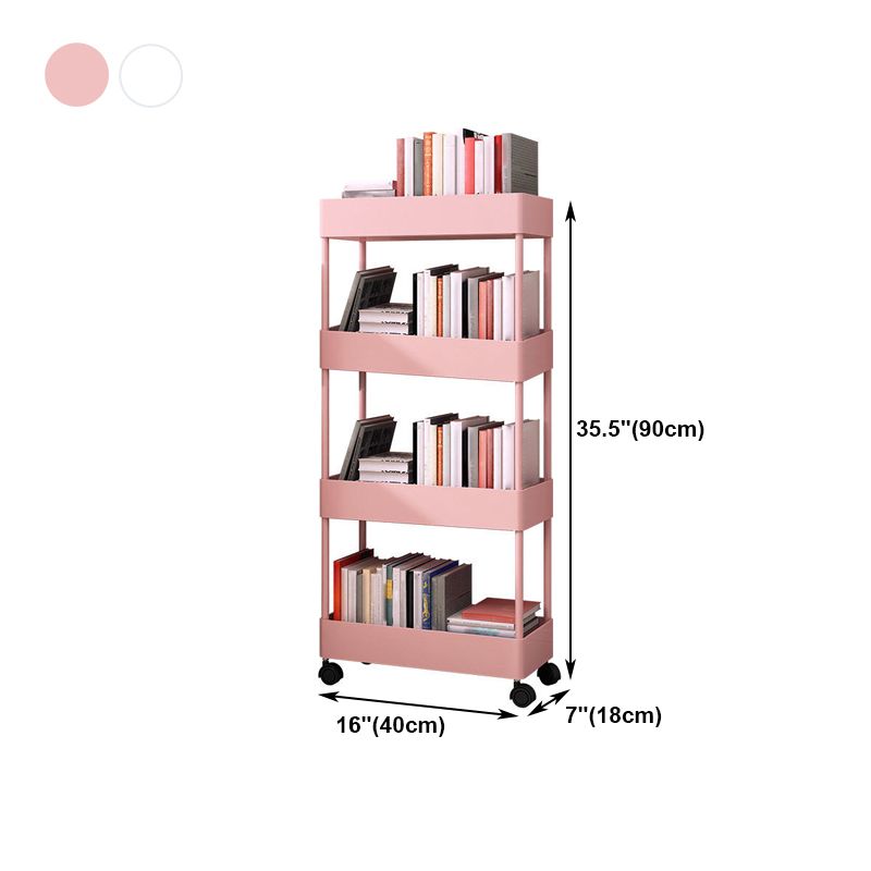 Contemporary Style Plastic Bookcase Wheel Bookshelf for Home Office