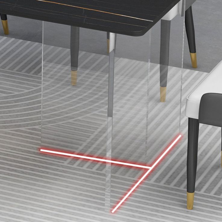 Modern 1/4/5 Pieces Dining Set with Sintered Stone Table and Leather Chairs Dinette Set