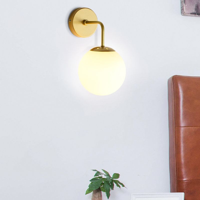 Industrial Style Ball Shape Wall Sconce Glass 1 Light Sconces for Dining Room