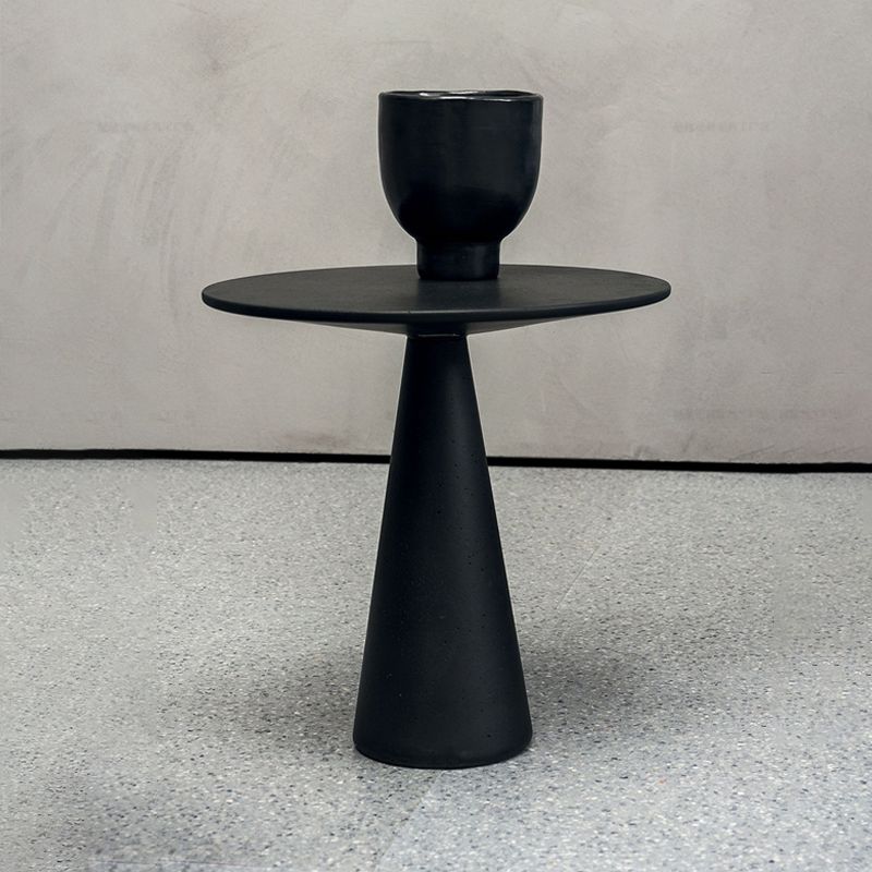 Mid-Century Metal Round Top Side Table 19.6-inch Pedestal End Table
