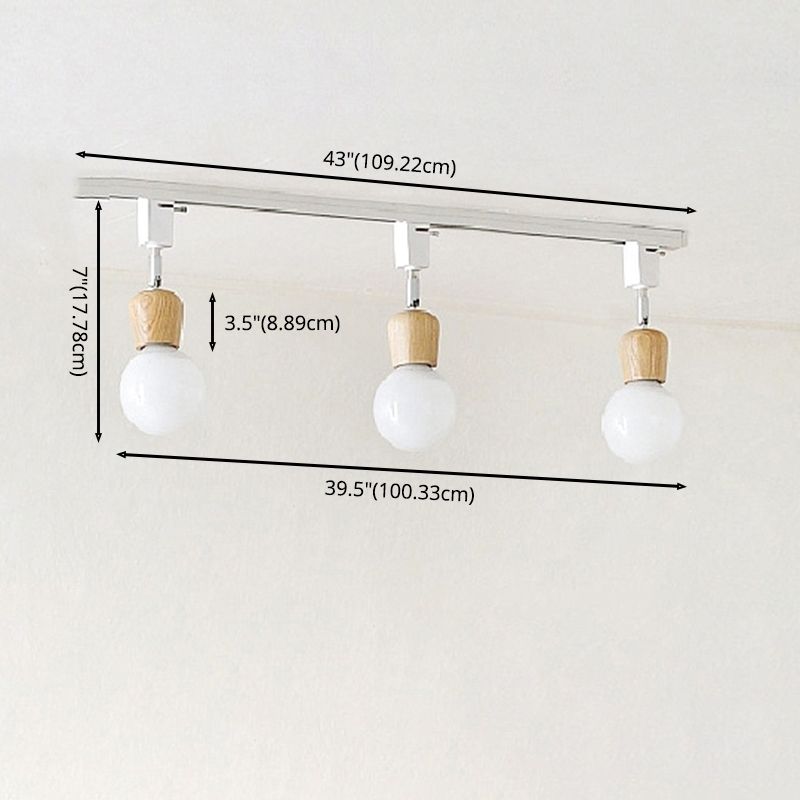 Noordse LED -baanverlichting Moderne Minimalistische stijl Verstelbare vaste houten Semi Mount Lighting voor huishouden en commercieel