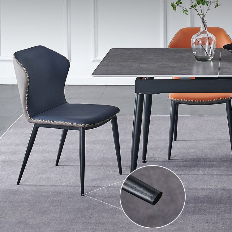 Sedia per sala da pranzo contemporanea in metallo sedia a wingback della finitura metallica