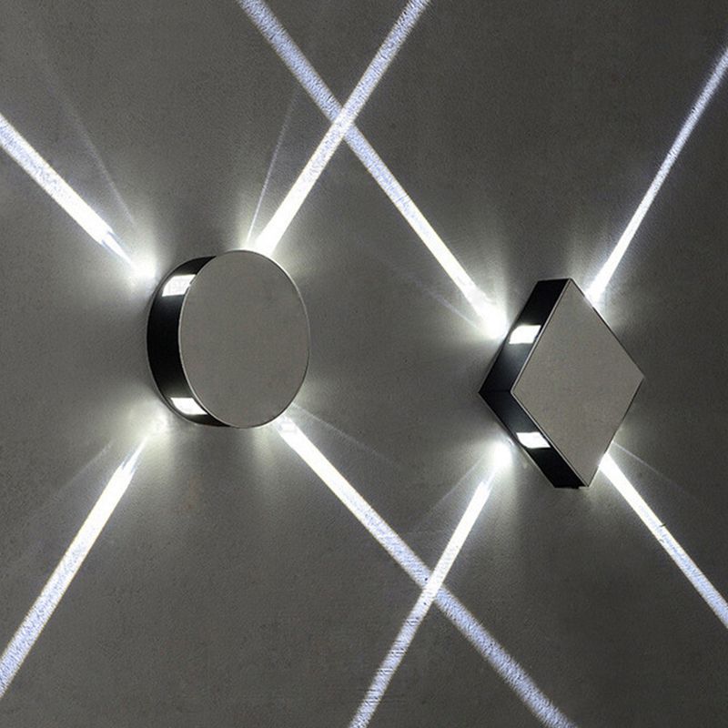 Funzione lampada a montaggio a parete Mini RGB a LED Modern Stile semplice Speccone a parete a forma rotonda per interno