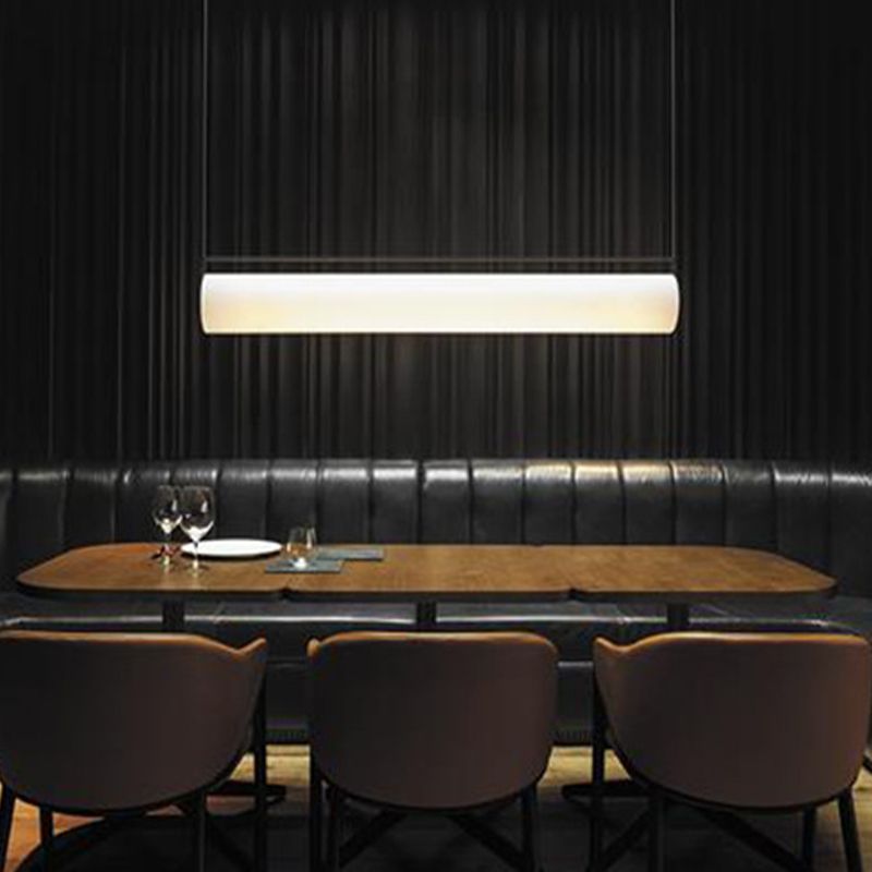 Luces de lámpara de araña de isla LED moderna Cilíndrica blanca de la isla de iluminación de la isla