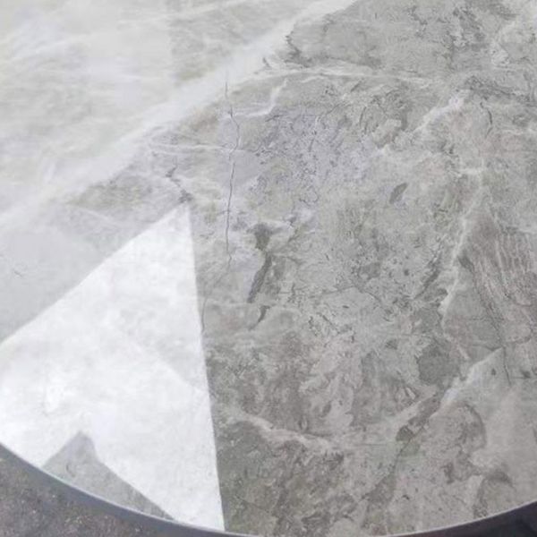 Metal Traditional Luxury Round Table for Dining Room Sintered Stone Table with Pedestal