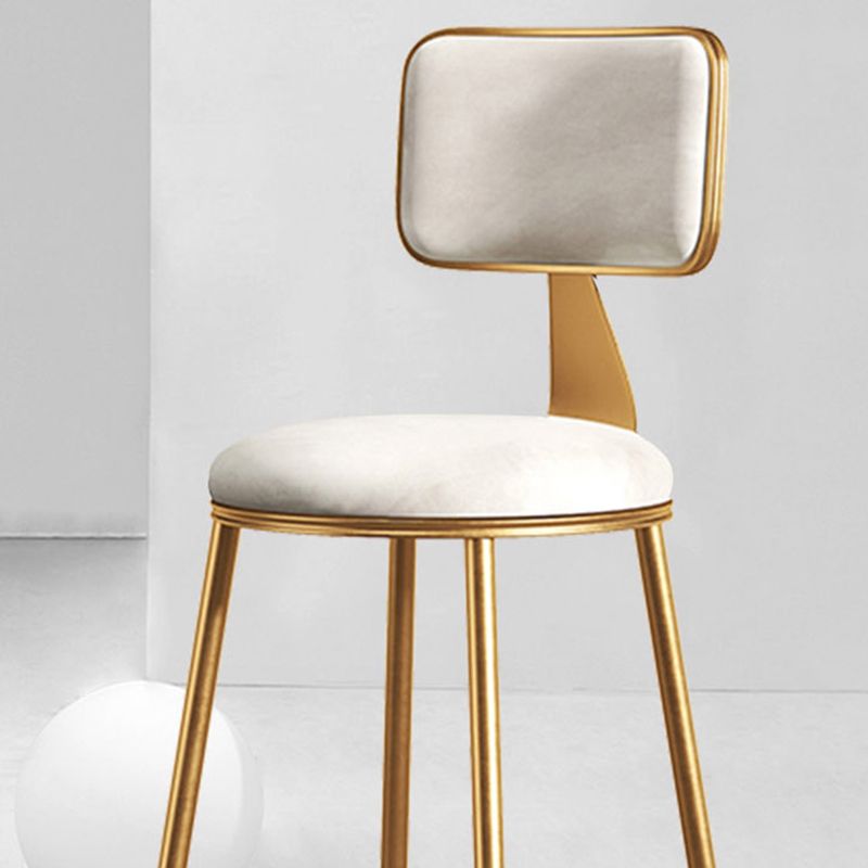 Glam Metal Upholstered Barstool Bristol Bar Stool with Iron Legs and Cushion Low Back