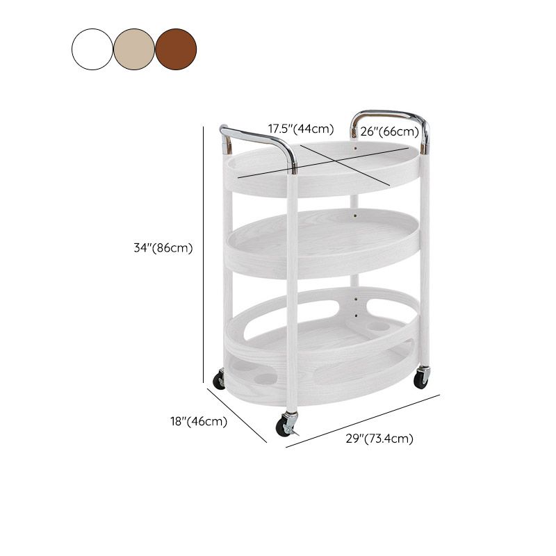 Solid Wood Prep Table Modern Rolling Kitchen Trolley with Wine Storage