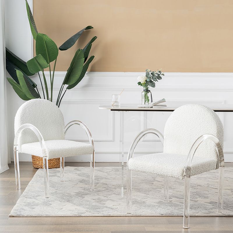 Tight Back Round Arms and Armless Basic Four Leg Accent Chair Set