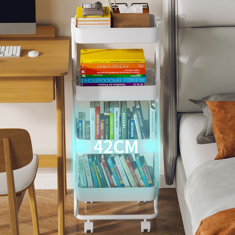 Modern Plastic Bookshelf White Etagere Vertical Open Shelf Bookcase