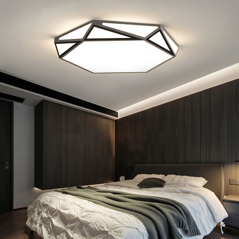 Minimalism Ceiling Light Fixture Geometry LED Flush Mount for Living Room