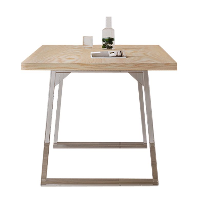 Industrial 1/2/5 Pieces Furniture Solid Wood Rectangle Dining Set in Natural