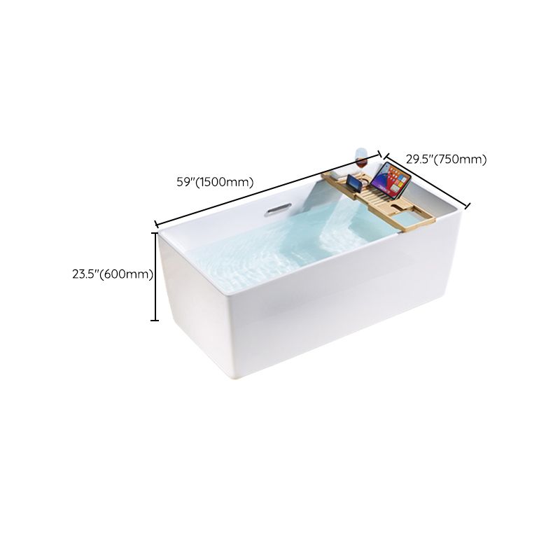 Freestanding Acrylic Bathtub Oval Soaking Tub  with Slotted Overflow & Pop-up Drain