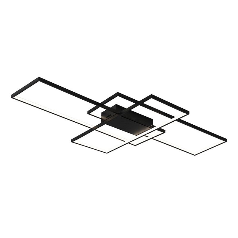 Lámparas de techo semi empotradas rectangulares de estilo moderno Luces de techo de montaje semisuperficial de metal de 3 luces