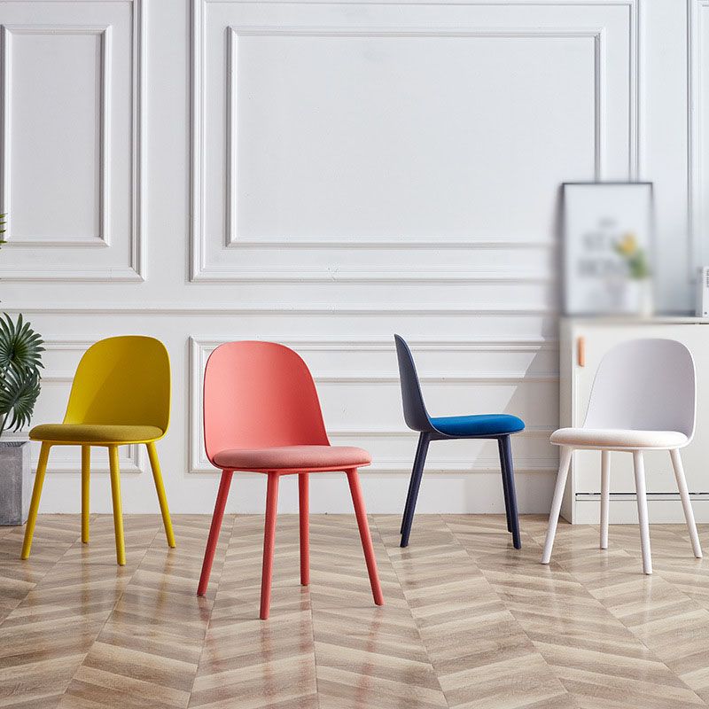 Upholstered Dining Chair Glam Style Plastic Side Chair for Dining Room