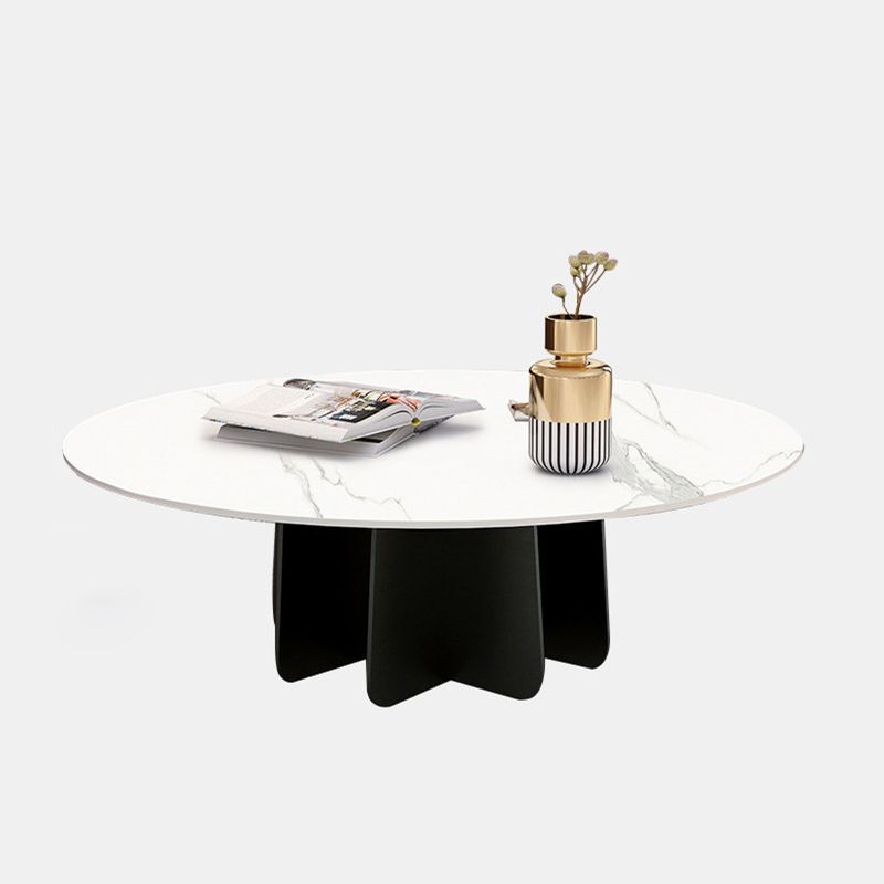 Contemporary Round Stone Pedestal Coffee Cocktail Table - 13.8''/15''/17.7'' H
