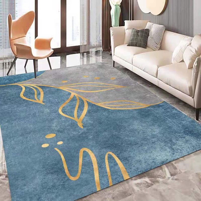 Orange Powder Modern Carpet PVC Striped Carpet Washable Carpet for Living Room