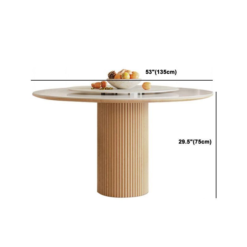 Stone Top Dining Set 1/4/5/7 Pcs Solid Wood Frame Dining Table and Chairs