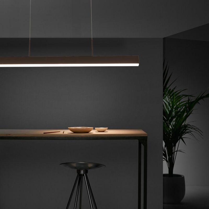 Modern Linear Shape Pendant Lighting Fixture Metal 1 Light Island Pendant Light