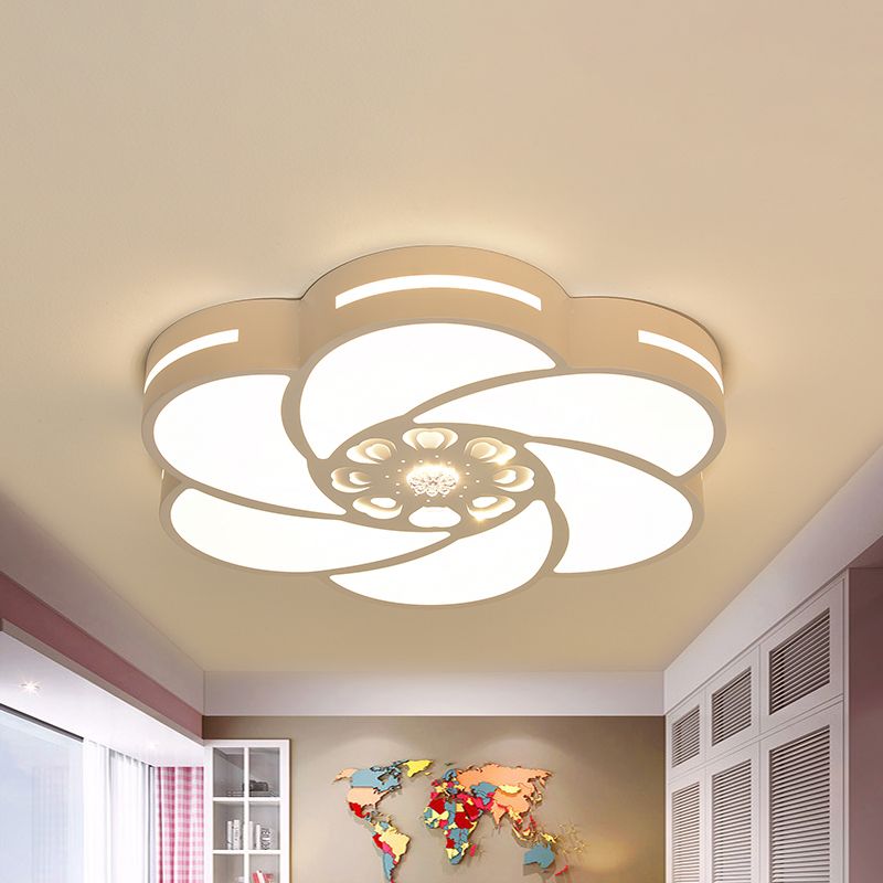 Spiral Fleur Fleur de fer Éclairage Éclairage LED Contemporaine Flush blanc Ceiling Fixture