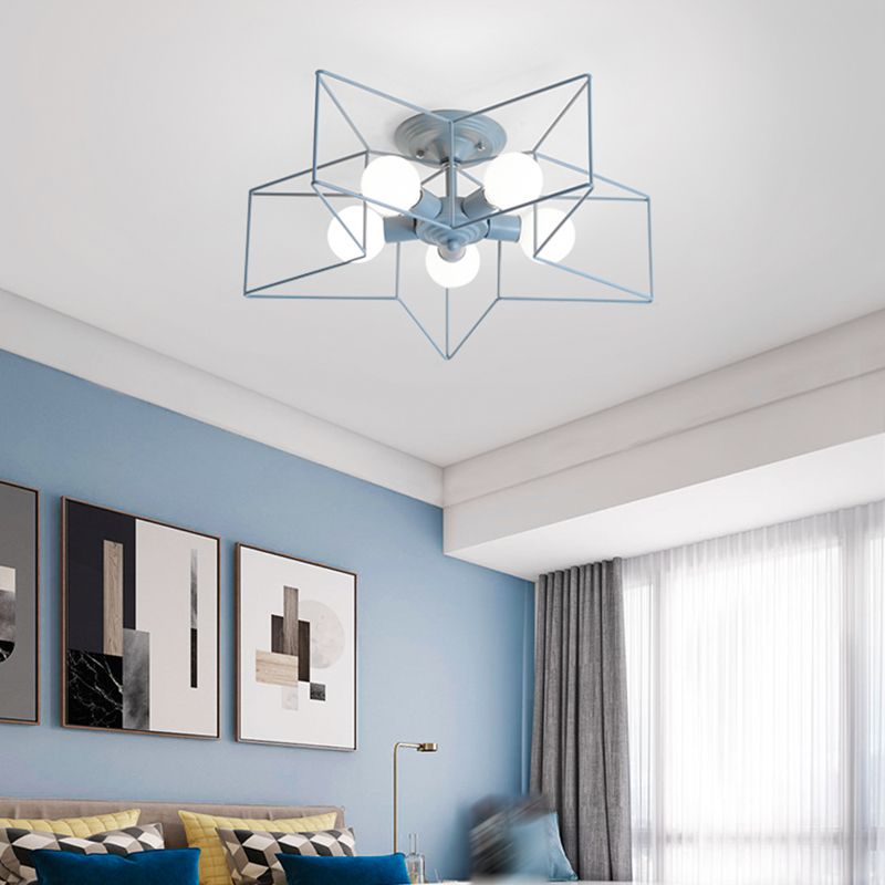 Macaron Ster Shape Plafond Gemonteerd Licht Metalen Slaapkamer Plafond Licht Profiel