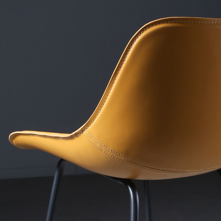 Contemporary Upholstered Low Back Bucket Bar Stools with Metal Base