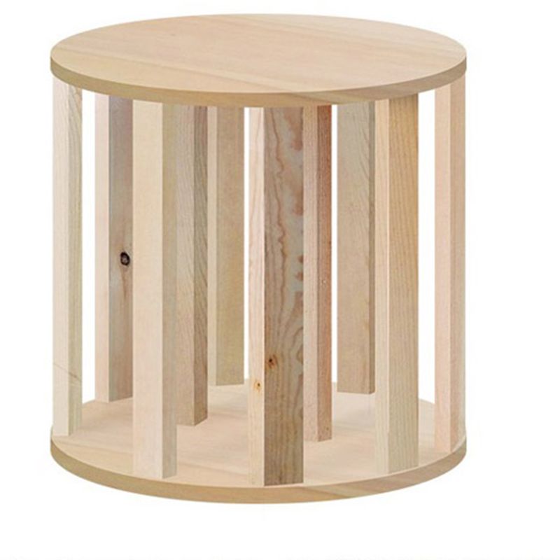 Modern Round Ottoman Pouf Genuine Leather Solid Water Resistant Ottoman for Children