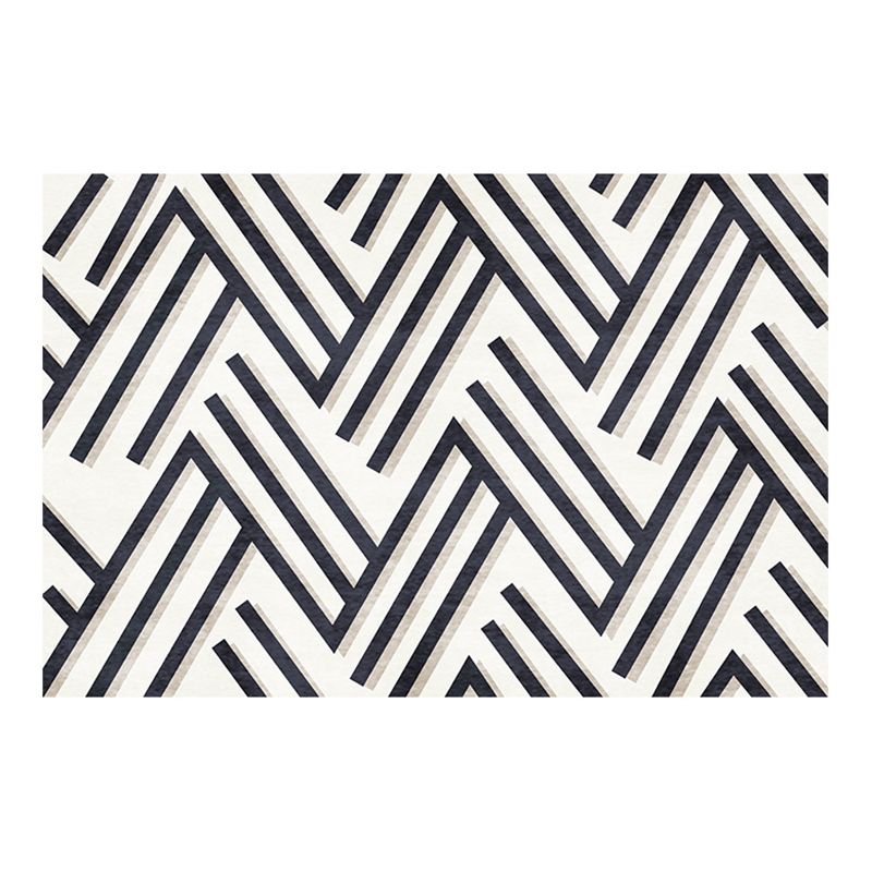 Modern Indoor Rug Polyester Graphic Rug Stain Resistant Rug for Living Room