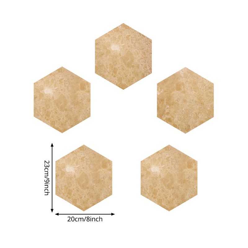 PVC Stick Wallpaper Panel Modern Marble Look Wall Covering in Yellow for Accent Wall