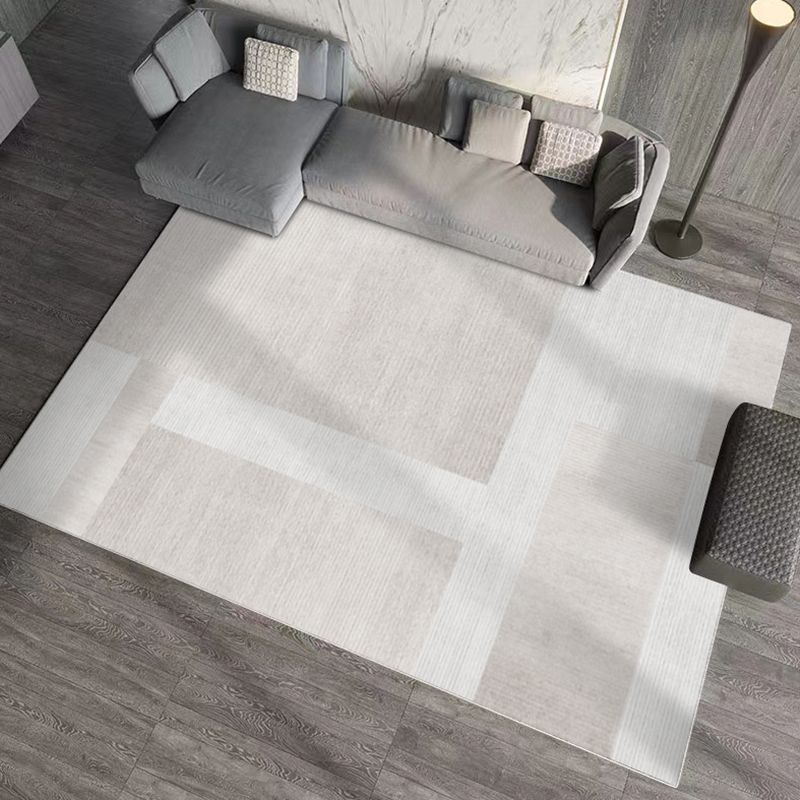 Contemporary Polyster Rectangle Striped Print Living Room Washable Indoor Rug