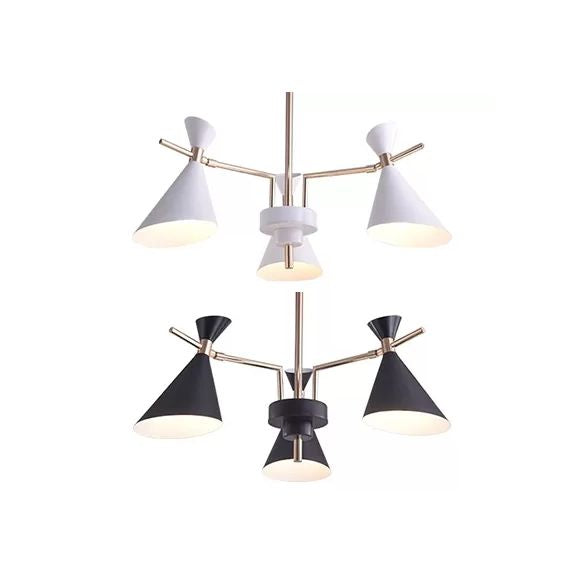 Metal Hourglass Shade Chandelier Child Bedroom 3 Heads Modern Hanging Light