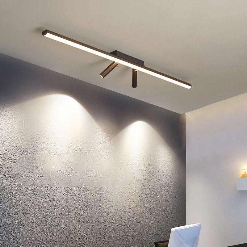 Stripvorm Eenvoudig semi-inbouw plafondspot LED-raillichtarmatuur voor woonkamer