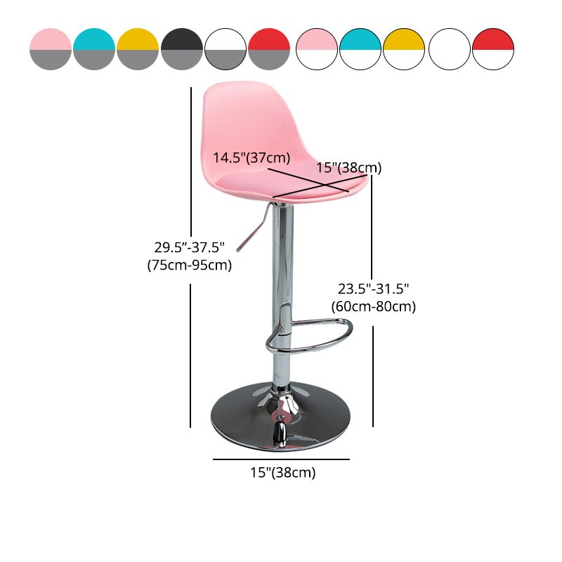 Contemporary Metal Dining Kitchen Room Armless Stool Adjustable Height Barstool