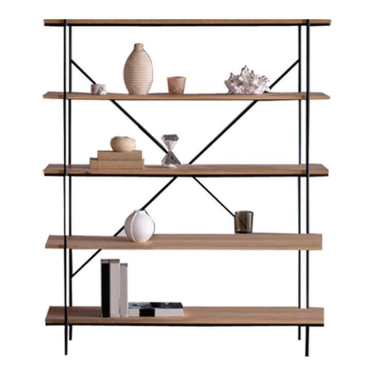 Modern Bookshelf Solid Wood Bookcase With Rectangular Shelves