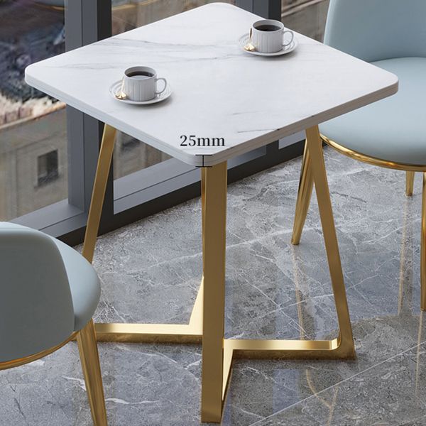 Quadratisch hölzerner weißer Esstisch Industrial Doppelpodesttisch für Esszimmer