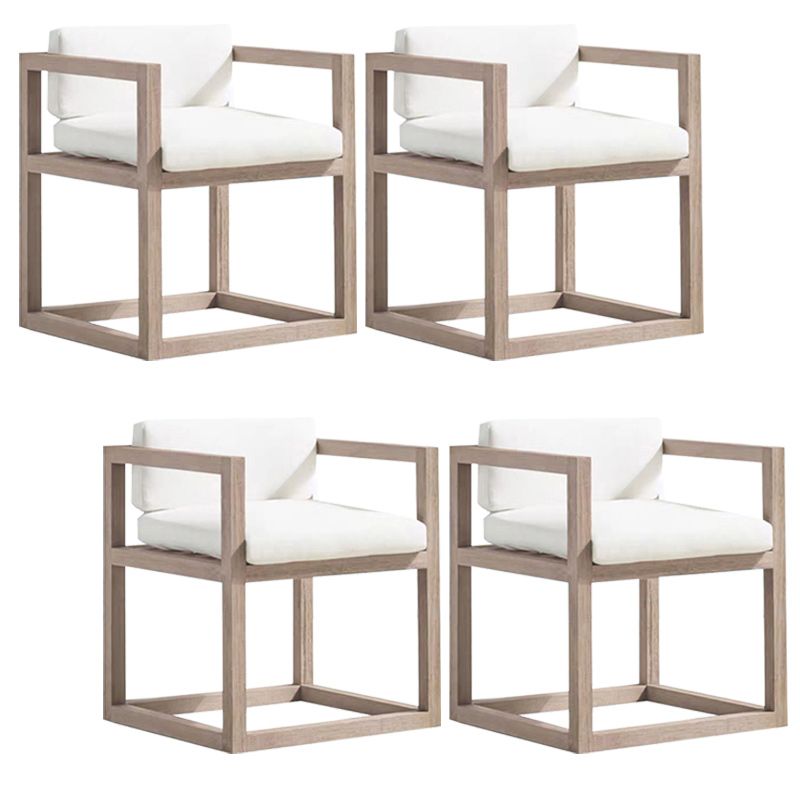 Contemporary White Patio Dining Chair with UV Protective Finish Cushion