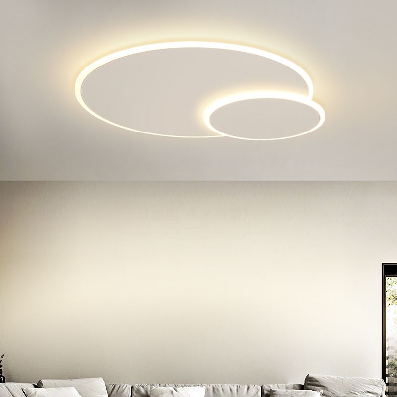 Plafoniera moderna artistica a LED in ferro laccato circolare con montaggio ad incasso con paralume in acrilico