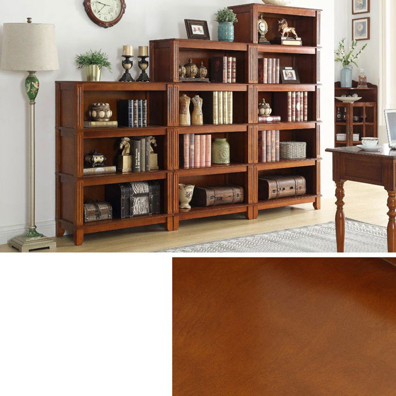 14" Wide Contemporary Shelf Bookcase Closed Back Solid Wood Bookcase