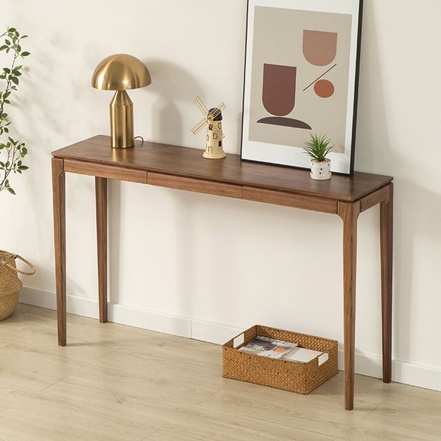 Solid Wood Mid-Century ModernTable in Brone Console Table 30"H